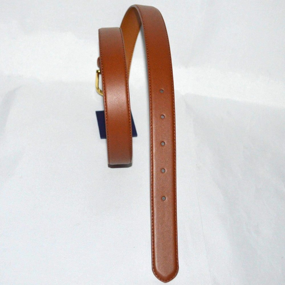 CHAPS Tan Faux Leather With Gold Buckle Size Small